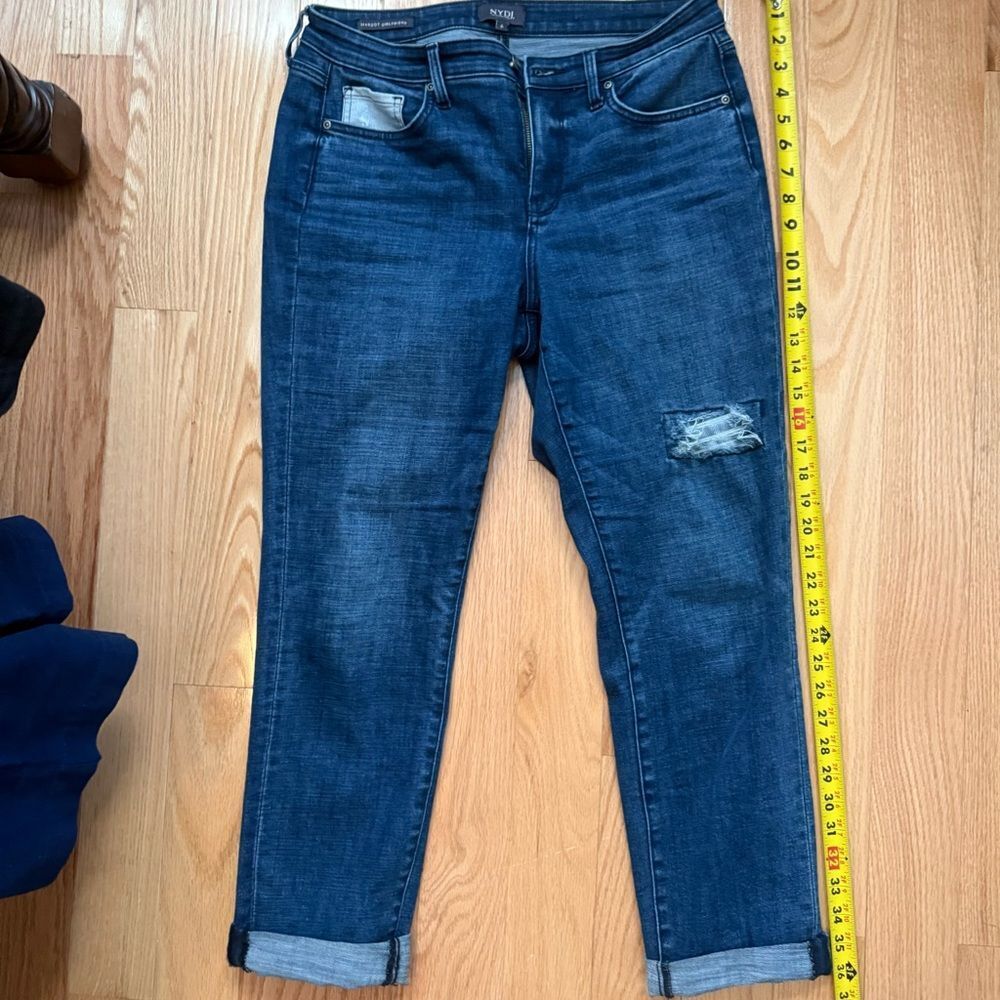 NYDJ Distressed Blue Ankle Jeans